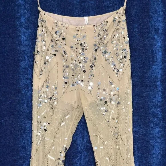 Free People Center Stage Embellished Flare Pants - Picture 7 of 10
